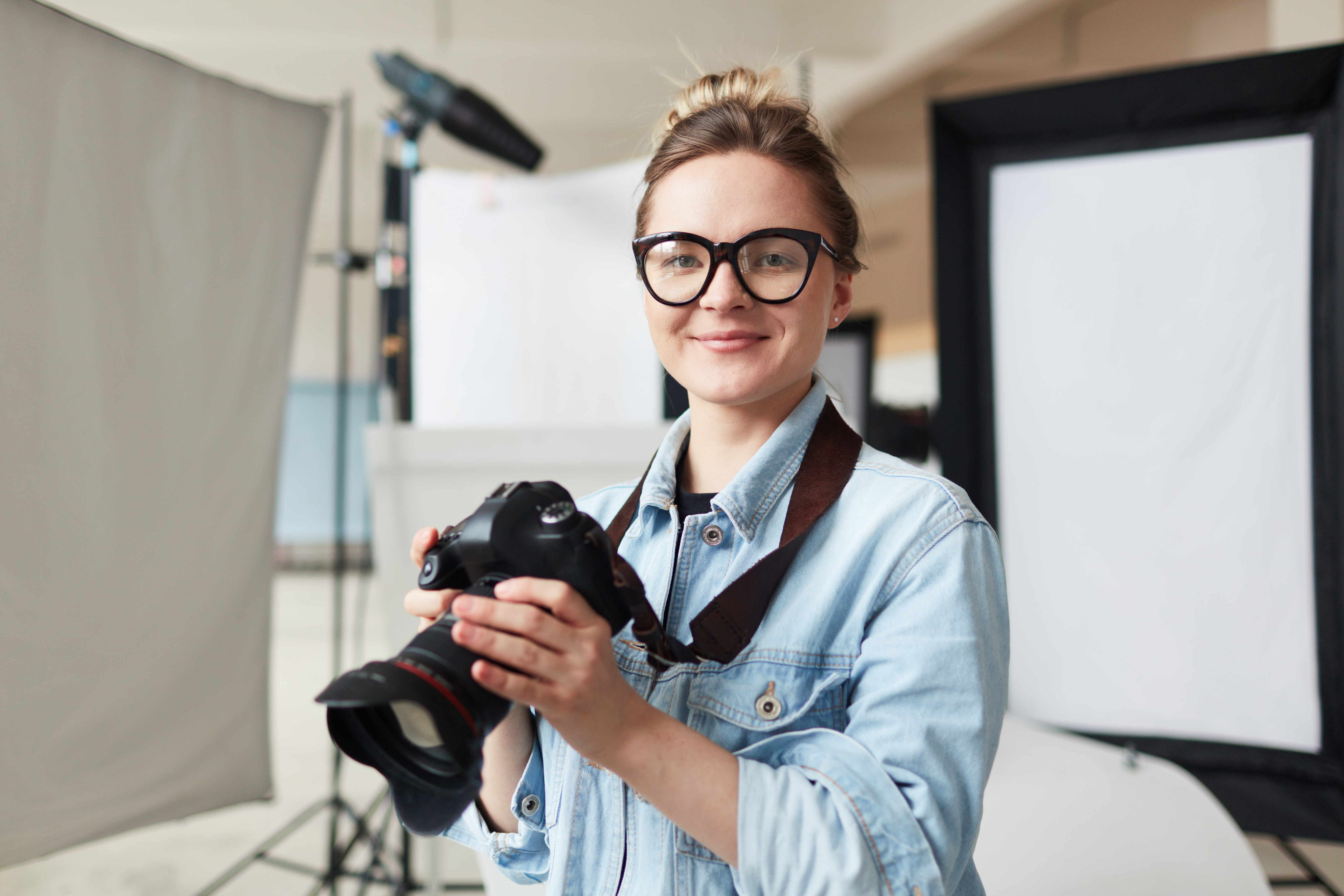 Female photographer with camera
