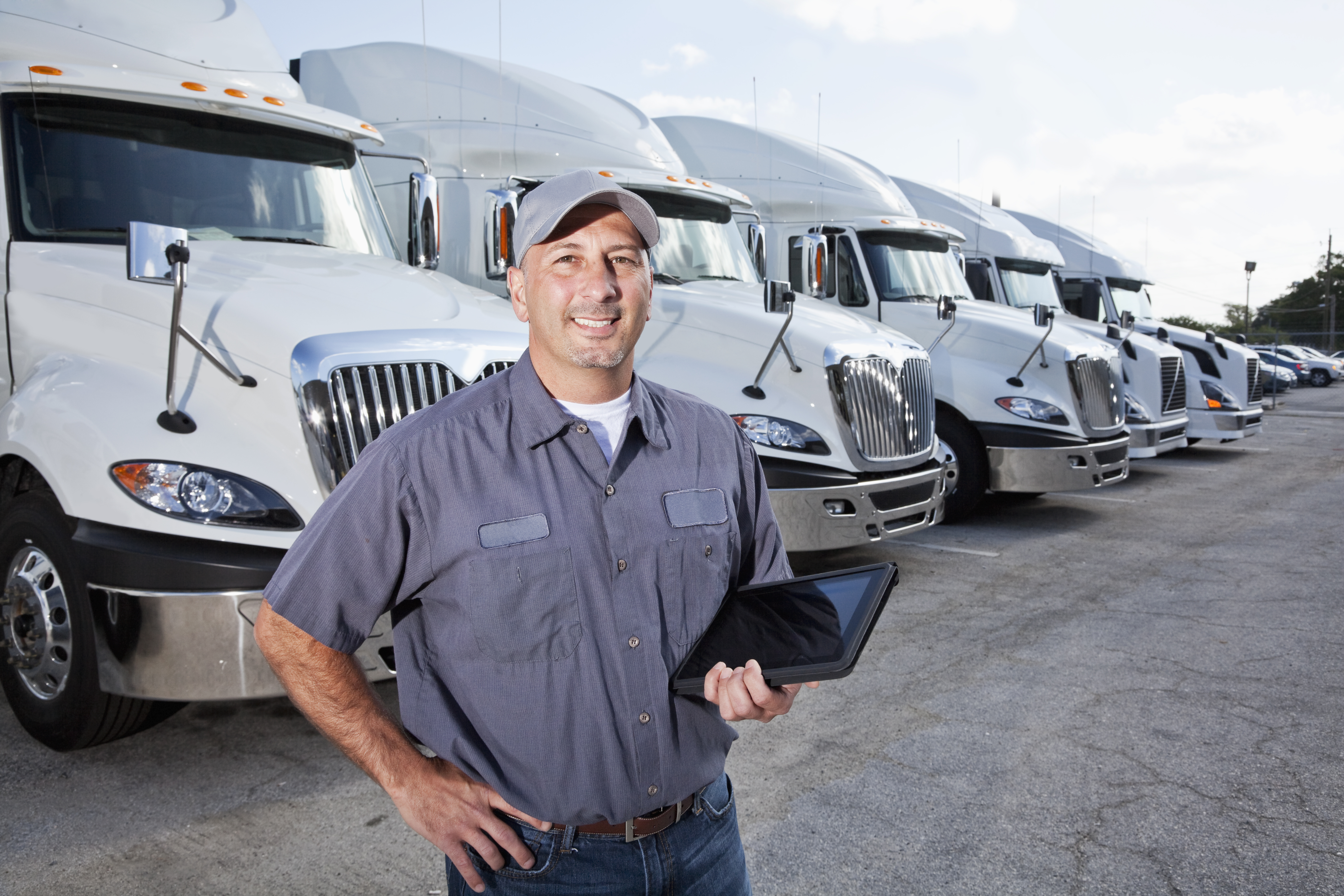 Trucker smiling