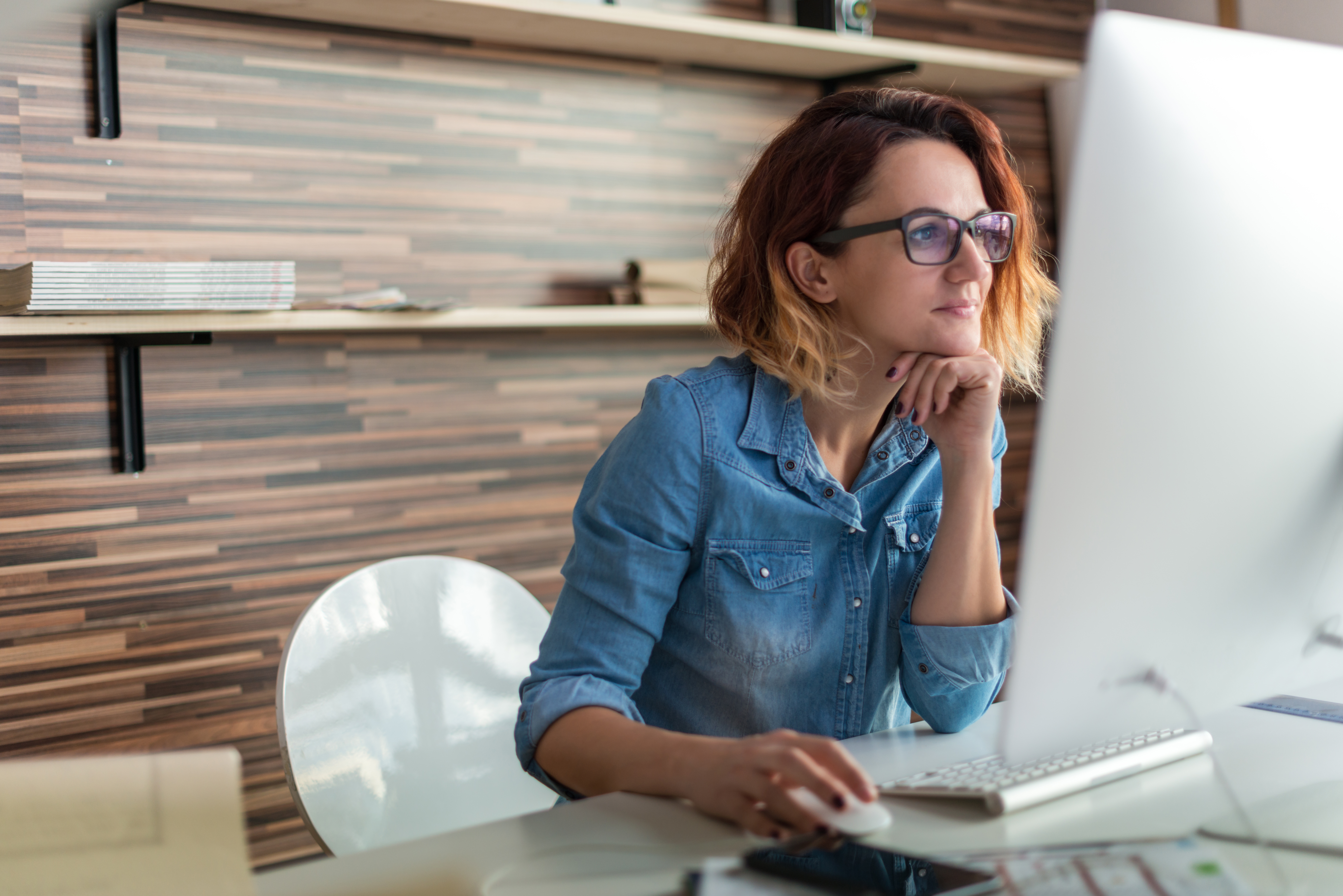 Small business owner working online